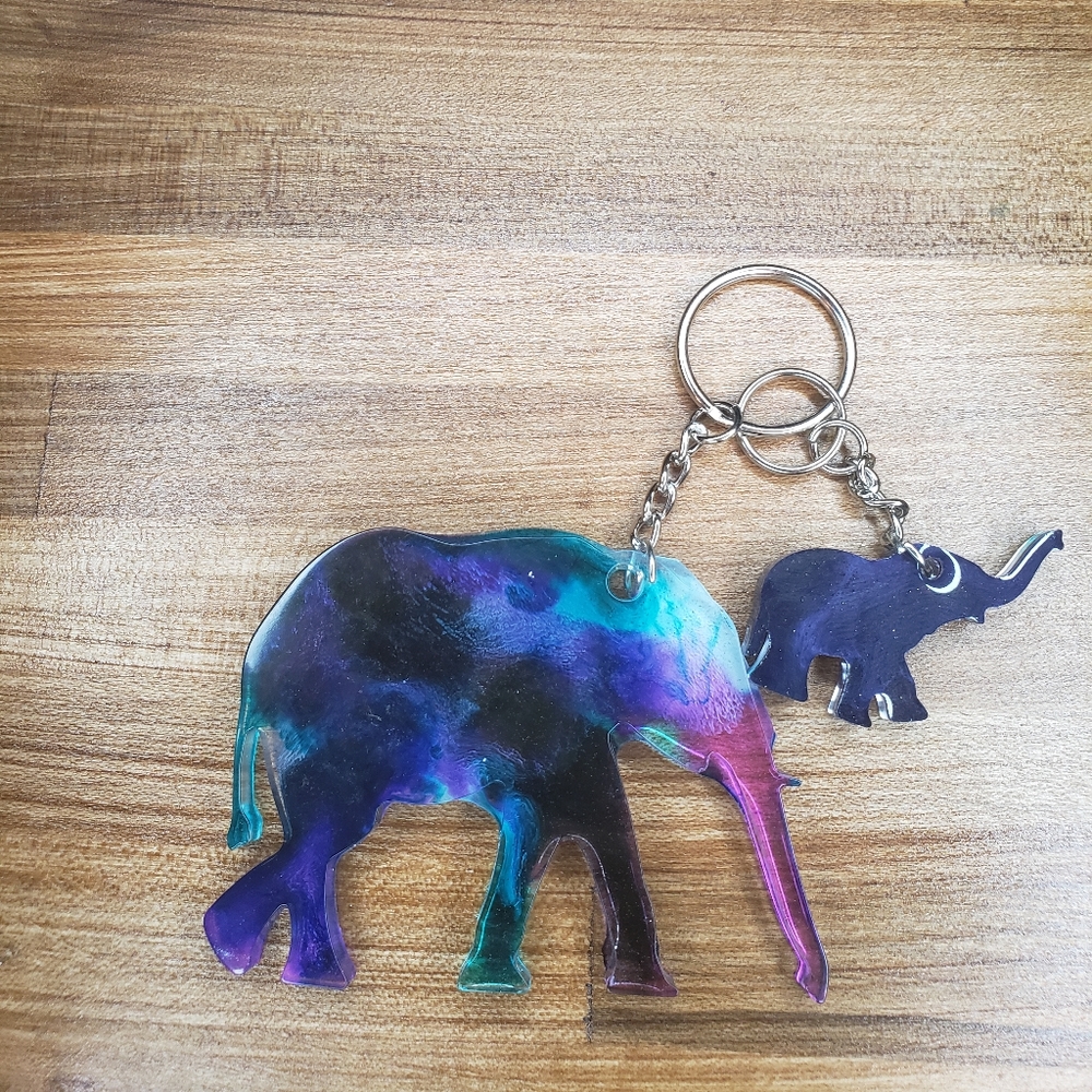 Mommy and me galaxy keychain